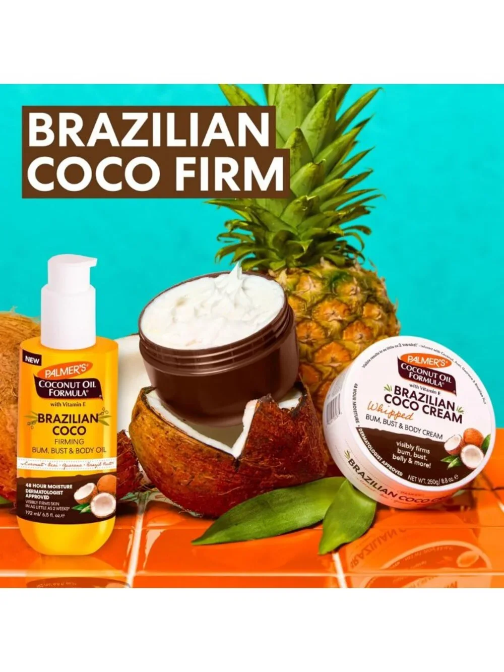 Cocoa Firming Body Oil with Coconut & Vitamin E | Skin Tightening, 48hr Moisture